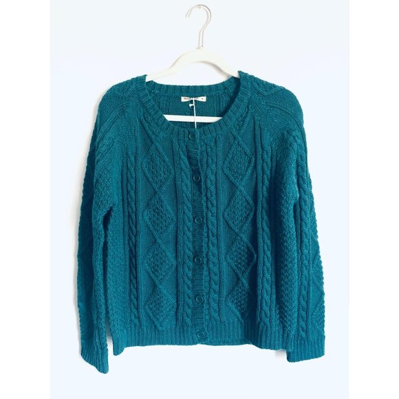 Woolovers Eden Cable Button Cardigan Medium - Picture 2 of 7